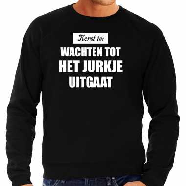 Grote maten kerst is: wachten tot het jurkje uitgaat kerst sweater / kerst outfit zwart voor heren