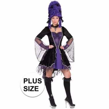 Halloween grote maten paarse heks/vampier verkleedjurk voor dames