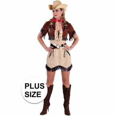 Toppers grote maten cowgirl jurkje met bolero voor dames