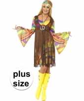 Grote maten hippie jurkje met gilet voor dames