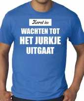 Grote maten kerst is wachten tot het jurkje uitgaat kerst t shirt kerst outfit blauw voor heren