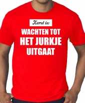 Grote maten kerst is wachten tot het jurkje uitgaat kerst t shirt kerst outfit rood voor heren