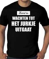 Grote maten kerst is wachten tot het jurkje uitgaat kerst t shirt kerst outfit zwart voor heren