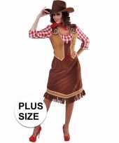 Toppers grote maten cowgirl jurk met geruite blouse voor dames